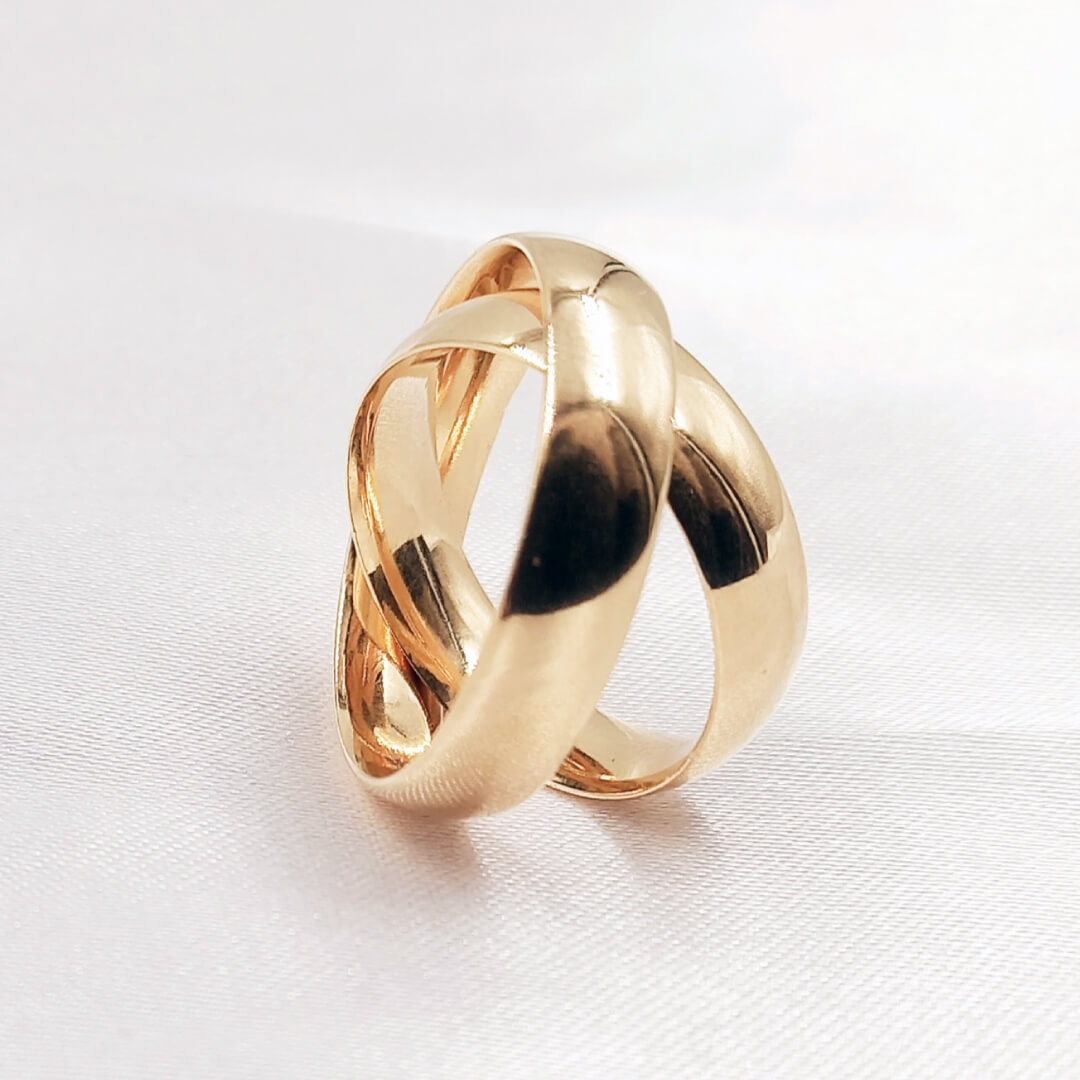 003 Aliança Anatômica Folheada a Ouro 18k. 5mm. - Imagem 1