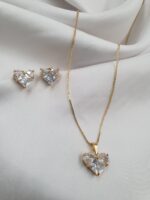 Conjunto Colar e Brinco Folheado a Ouro 18K