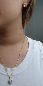 Conjunto Folheado Colar e Brinco a ouro 18k - Imagem 3