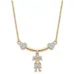 Colar com Pingente de Menina Folheado a Ouro 18k - Imagem 3