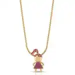 Colar com Pingente Rosa de Menina - Imagem 3