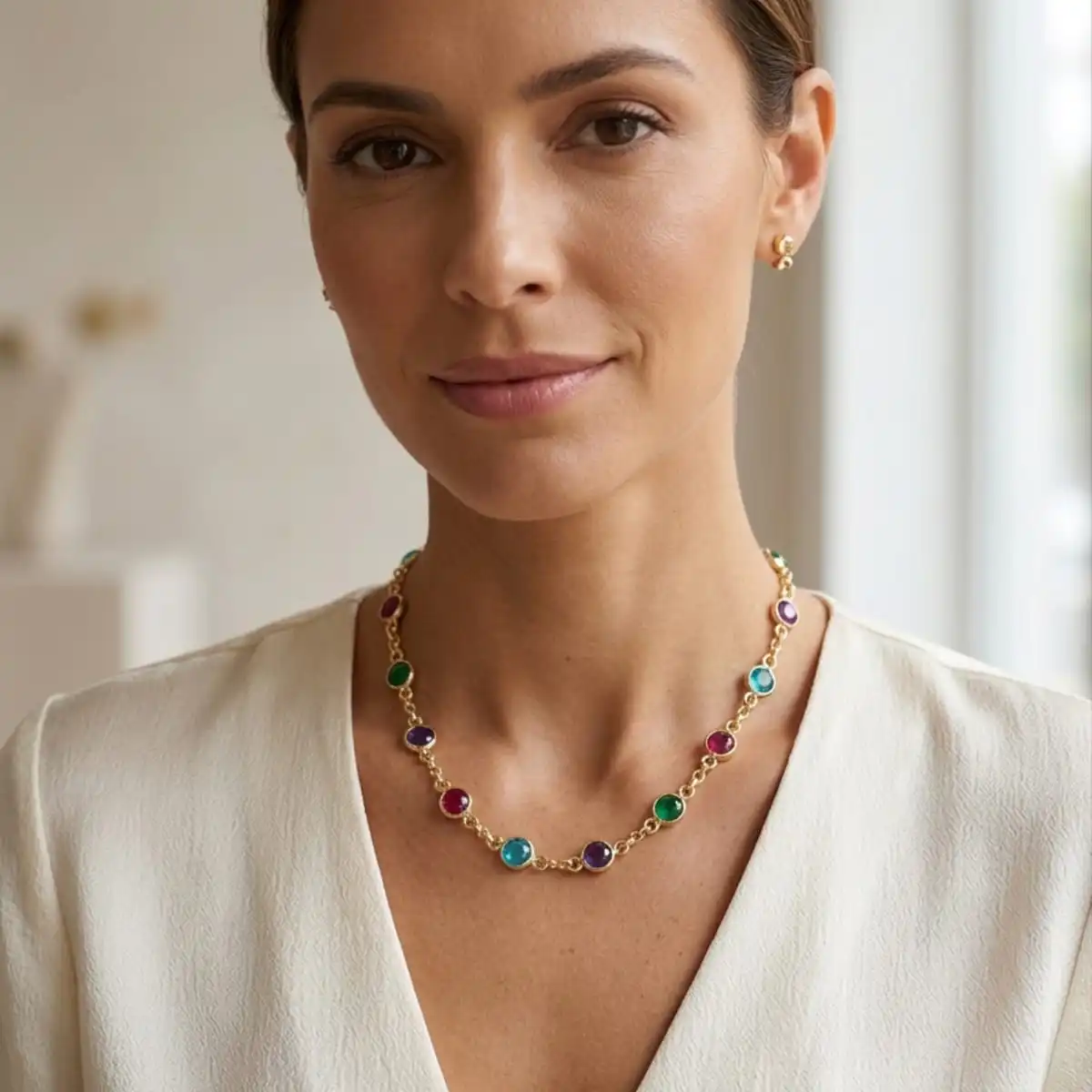 5 Choker com Pingentes Coloridos - Imagem 1