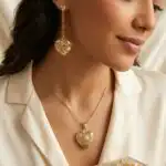 Conjunto colar e Brinco Coração Folheado a Ouro 18k