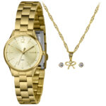 Relógio Lince Analógico Dourado Código LRGH205L30K08P