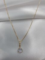 Colar Ponto de Luz Gota Folheado a Ouro 18k