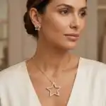 Conjunto Colar e Brinco Estrela Cravejado