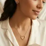 Conjunto Colar e Brinco Coração.
