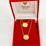 Escapulário Folheado a Ouro 18k. Sagrado Coração de Jesus. 60 cm - Imagem 3