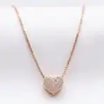 Colar Coração Cravejado Folheado a Ouro18k - Imagem 3