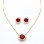 Conjunto colar e brinco folheado a ouro 18k - Imagem 3