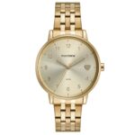 Kit Relógio Feminino Coração Dourado Com Semijoias. 32597LPMKDE1K1