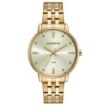 Kit Relógio Feminino Dourado Com Semijoias Ref.32598LPMKDE1K1