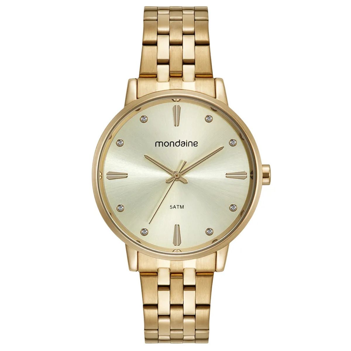 1 Kit Relógio Feminino Dourado Com Semijoias Ref.32598LPMKDE1K1 - Imagem 1