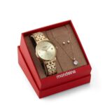 Kit Relógio Feminino Coração Dourado Com Semijoias. 32597LPMKDE1K1 - Imagem 2