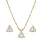 Conjunto colar e brinco ponto de luz triangular - Imagem 3