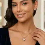 Conjunto colar e brinco folheado a ouro 18k