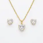 Conjunto colar e brinco folheado a ouro 18k - Imagem 3