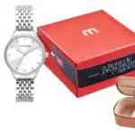 Kit Relógio Feminino Cristais Prata com Porta Jóias 32783l0mkne2 - Imagem 2