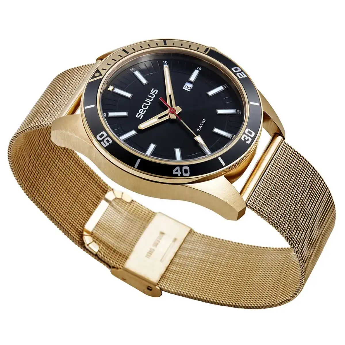 JPG1200X1200 Relógio Seculus Masculino Casual Dourado - Imagem 1