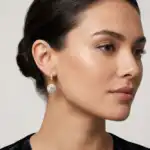 Brinco Argola Dourado com Pingente Cravejado com Microzircônias. BADP8