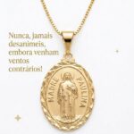 Medalha Madre Paulina Folheada a Ouro18k.