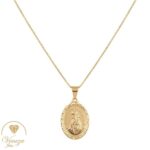 Colar com Medalha Nossa Senhora de Nazaré Folheado a Ouro 18k. - Imagem 6