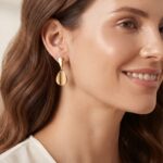 Brinco Pendente Gota Dupla Lisa Folheado  BPGD35